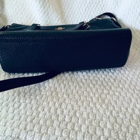 Coach Kelsey Satchel Black Pebbled Leather Gold HW NWOT Pristine w Strap - Picture 4 of 9